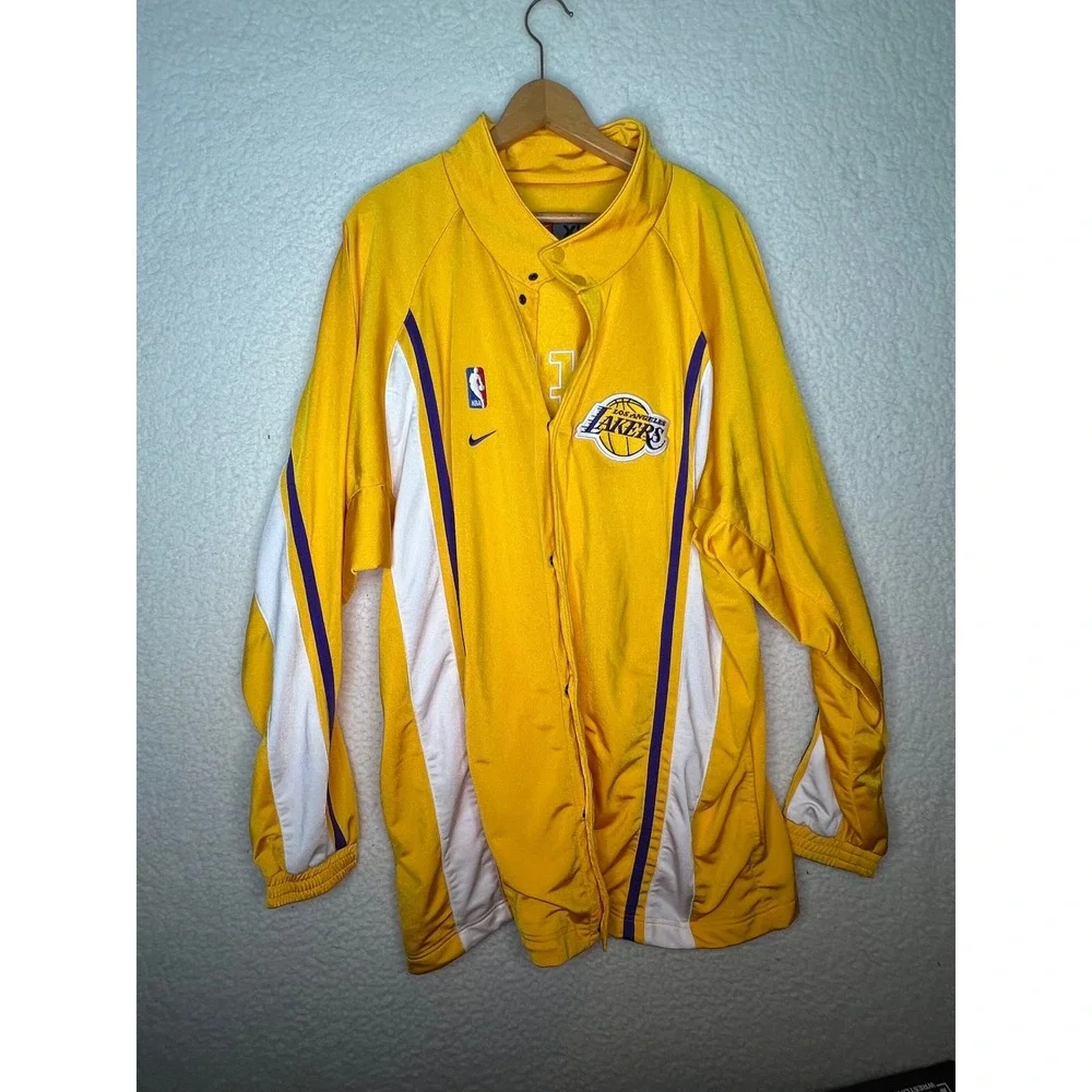 Nike Team NBA Los Angeles Lakers Warm Up‎ Jacket Yellow Purple XL Shooting Shirt